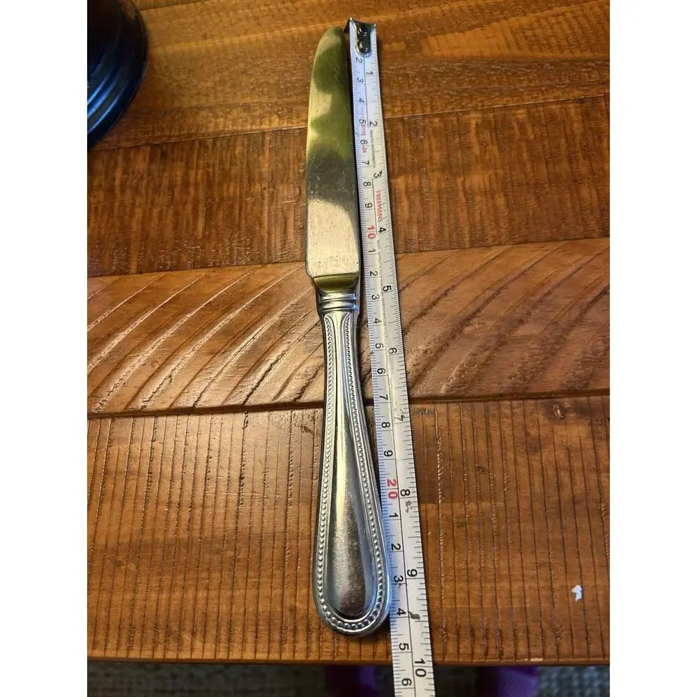 Wallace Continental Bead Flatware Service Set of 6 Dinner Knives Stainless Steel